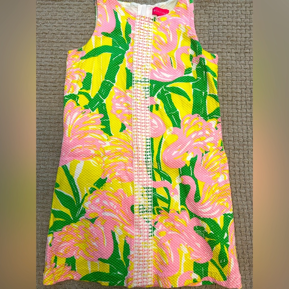 Lily Pulitzer girls flamingo dress. Excellent condition! YXL 14-16.